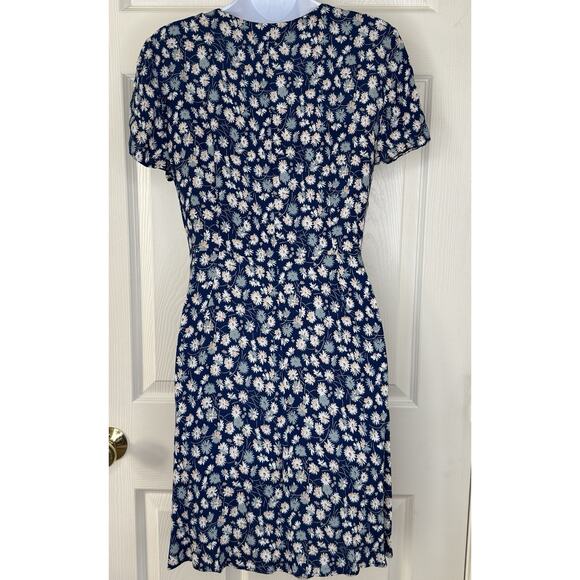 Madewell Floral Button Wrap Mini Dress Womans 10 French Blue Boho Cottagecore‎ - Picture 5 of 15